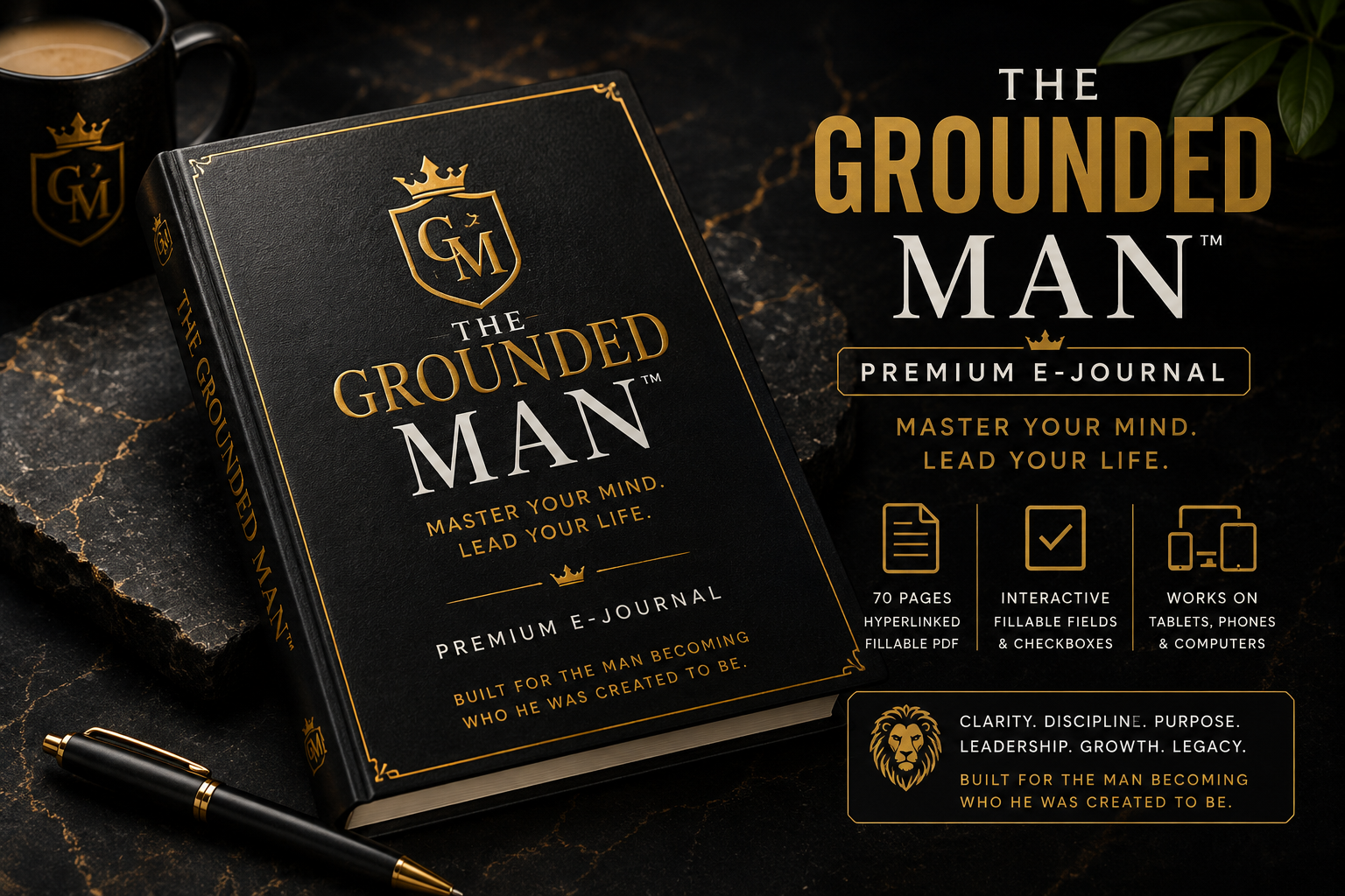The Grounded Man™ | A Guided Journal for Clarity, Strength & Personal Growth