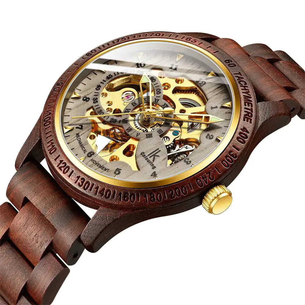 Classic Wooden Men's Mechanical Watch Zendrop Fulfillment