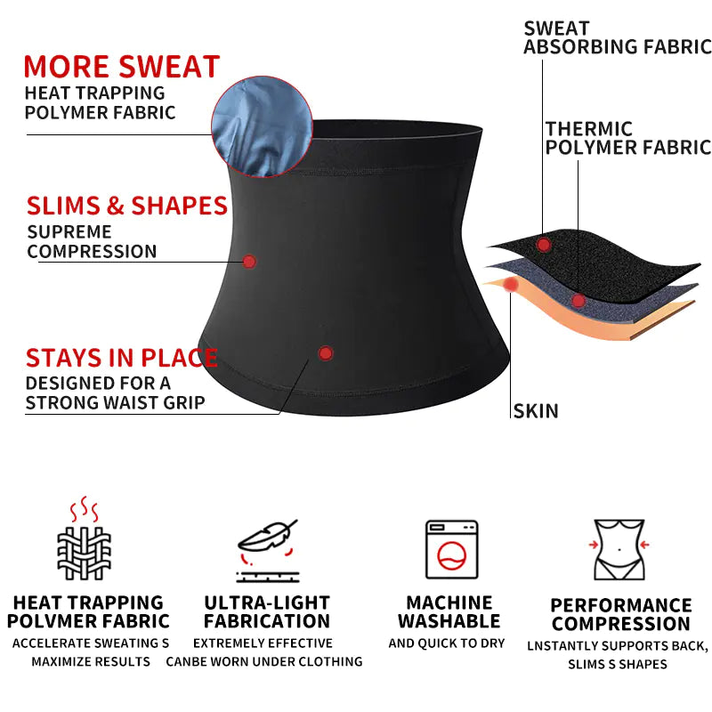 Men's Slimming Sauna Waist Shaper Belt