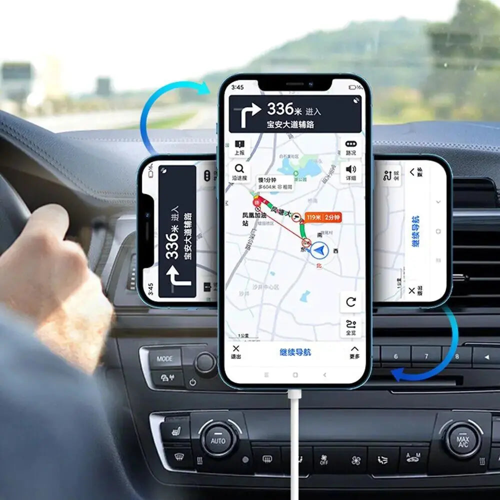 Magnetic Wireless Charger Car Mount Holder For iPhone 12 13 14 Pro Max MagSafe Top It Off Essentials